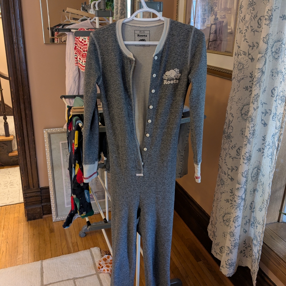 Roots Gray Button-Up Onesie